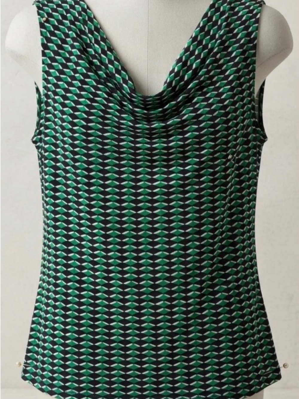 Calvin Klein Y2K Geometric Cowl Neck Top - Size 3X